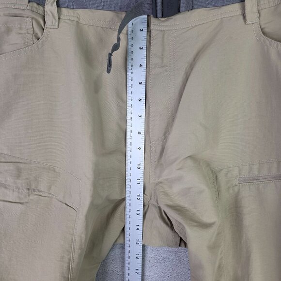 Mens North Face Beige Convertible Cargo Pants 100% Nylon Belted Side Zip XXL - Picture 7 of 12